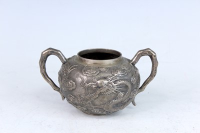 Lot 8 - A Chinese silver two-handled vessel, circa...