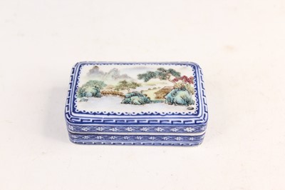 Lot 59 - A Chinese rectangular famille rose landscape...