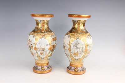 Lot 1 - A pair of Japanese Kutani vases, early 20th...