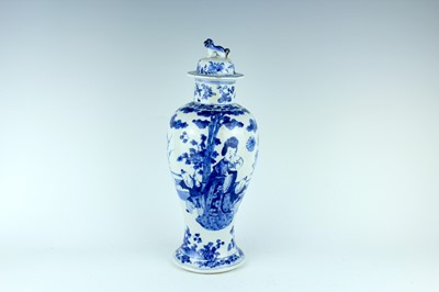 Lot 56 - A Chinese blue and white baluster vase and...