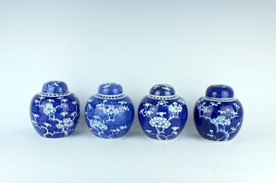Lot 61 - Four Chinese blue and white ‘cracked ice and...