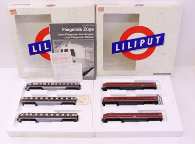 Lot 245 - Two Liliput H0 gauge three-car DMUs to include...