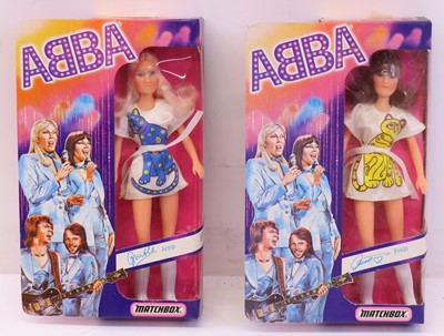 Lot 461 - A pair of Matchbox Abba dolls, both housed in...