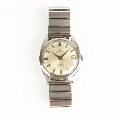 Lot 390 - A Services gentlemans steel cased wristwatch,...