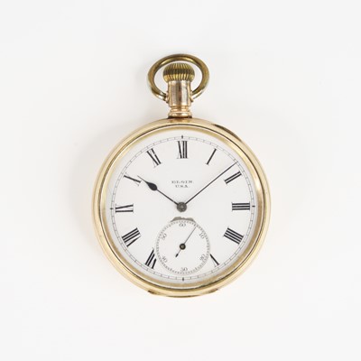 Lot 352 - An early 20th century Elgin gold plated open...