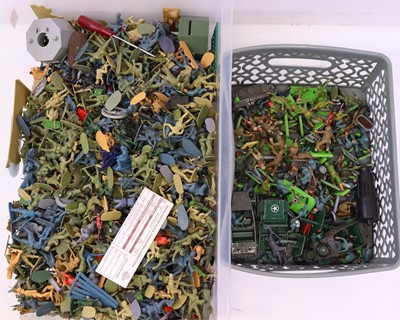 Lot 398 - 2 trays of mixed Britains Deetail, Airfix...