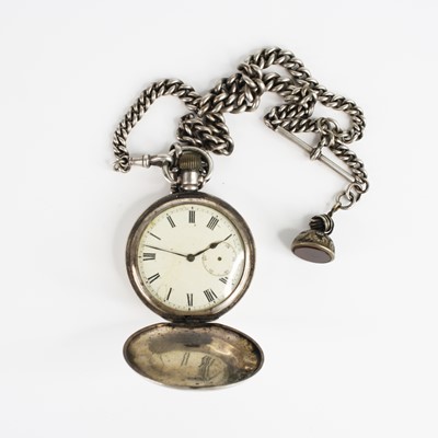 Lot 354 - A George V silver full hunter pocket watch,...