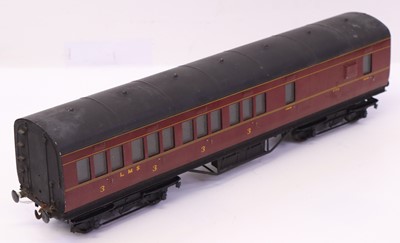 Lot 143 - An 0 gauge Exley LMS suburban brake 3rd coach,...