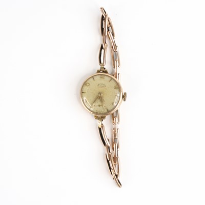 Lot 342 - A ladies Shield 9 carat gold cased wristwatch,...