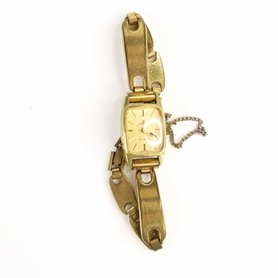 Lot 333 - A ladies Omega De Ville gold plated and steel...