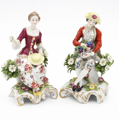 Lot 151 - A pair of Edme Samson porcelain figurines...
