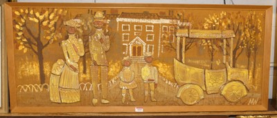 Lot 1049 - Marie Whitby (1932-2015) - Family with the car,...