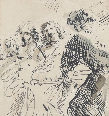 Lot 1122 - English School - Figure study, pen and ink,...