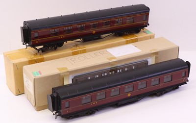 Lot 166 - Two Exley 0 gauge LMS coaches, to include an...