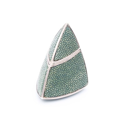 Lot 282 - A contemporary silver and shagreen-clad box,...