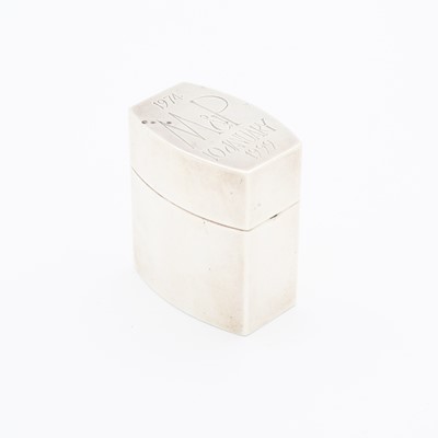 Lot 280 - A contemporary Scottish silver box, of canted...