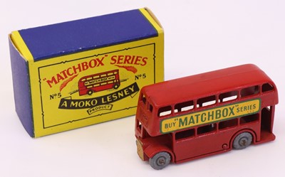 Lot 749 - Matchbox Lesney No. 5 London Bus in red with...