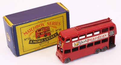 Lot 758 - Matchbox Lesney No. 56 Trolleybus, red body...