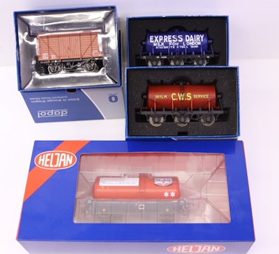 Lot 240 - Four factory-built 0 gauge finescale wagons to...