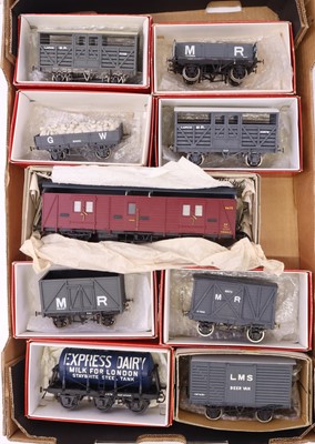 Lot 241 - A collection of built 0 gauge kit-built wagons,...