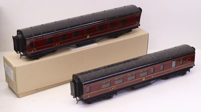 Lot 168 - Two Exley 0 gauge LMS coaches, to include a...