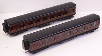 Lot 146 - Two Exley 0 gauge LMS coaches, to include a...