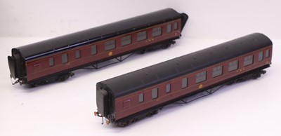 Lot 160 - Two Exley 0 gauge LMS brake 3rd coaches, both...