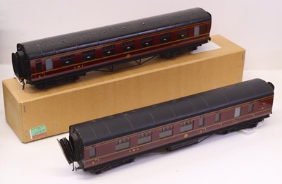 Lot 162 - Two Exley 0 gauge LMS coaches, to include an...
