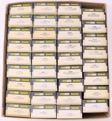 Lot 450 - Thirty five Wrenn 4-wheel goods wagons, a...