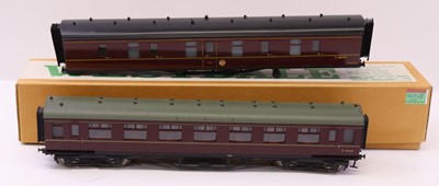 Lot 230 - Two 0 gauge finescale coaches, including an...