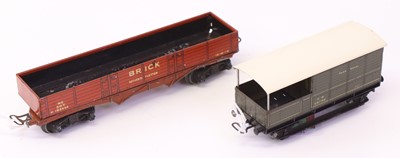 Lot 415 - Two Hornby-Dublo D1 pre-war goods wagons, not...