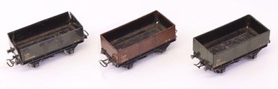 Lot 386 - Three Hornby-Dublo D1 pre-war open wagons, not...