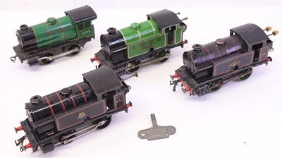 Lot 81 - Four Hornby post-war clockwork 0-gauge 0-4-0...