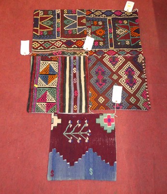 Lot 1149 - Five Kilim cushion covers, 40cm x 40cm