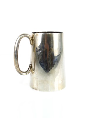 Lot 263 - A large Art Deco silver tankard, of plain...