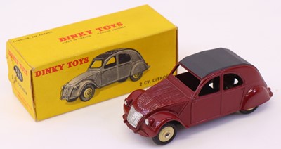 Lot 607 - Dinky France, 24T 2CV Citroen, maroon body,...