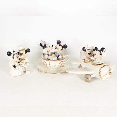 Lot 153 - A group of three Lenox Disney figures, to...