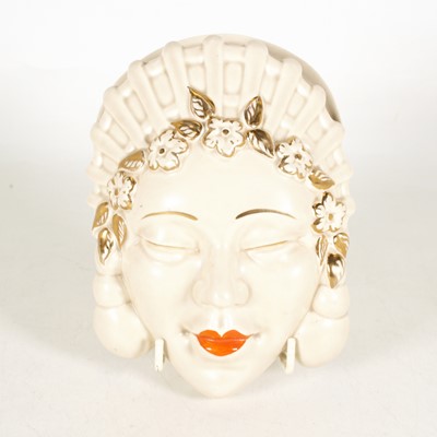 Lot 195 - A Clarice Cliff 'Marlene' wall mask pocket,...