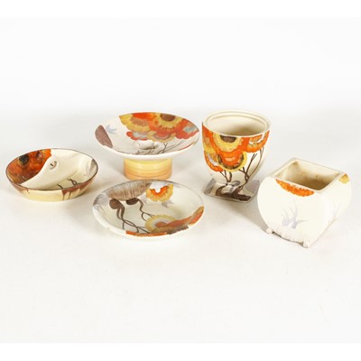 Lot 199 - A group of Clarice Cliff 'Rhodanthe' pattern...