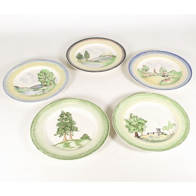 Lot 202 - A group of five Clarice Cliff 'Crayon' series...