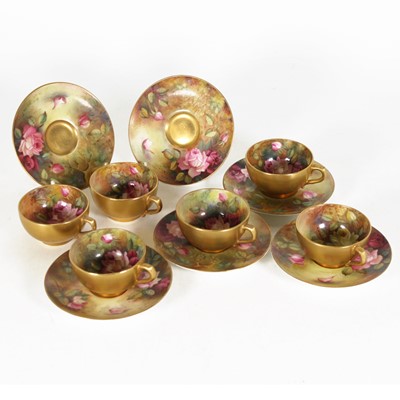 Lot 186 - A set of six Royal Worcester porcelain...