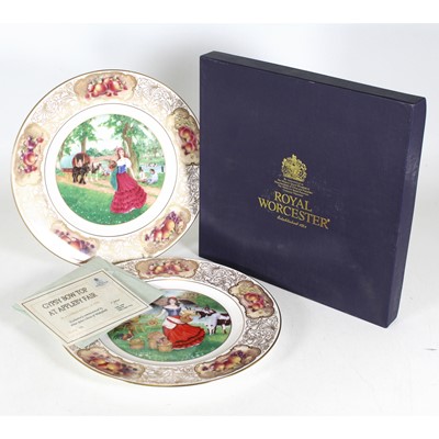 Lot 158 - A Royal Worcester porcelain cabinet plate 'A...