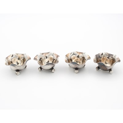 Lot 282 - A set of four Victorian silver open salts,...