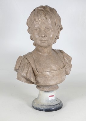 Lot 4 - A contemporary simulated marble composite bust...