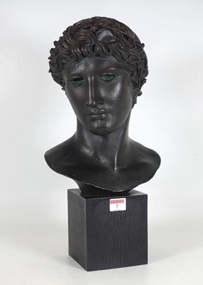 Lot 7 - A reproduction bronzed composite bust of the...
