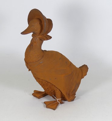 Lot 546 - A contemporary cast iron Jemima Puddle Duck...