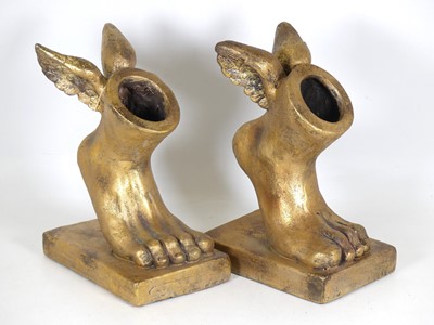 Lot 547 - A pair of gilt painted composite planters, in...