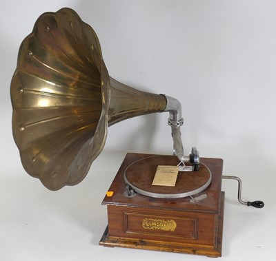 Lot 551 - A wind up gramophone, marked Elmsdale, with...