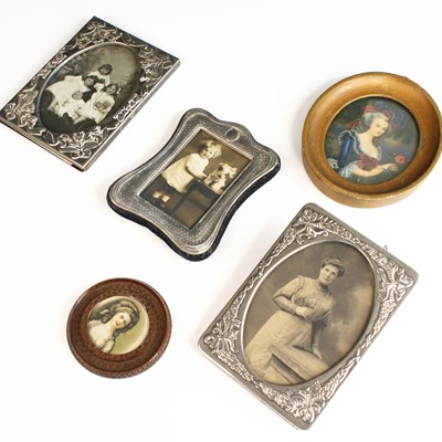 Lot 505 - Five framed portrait studies, photographic and...