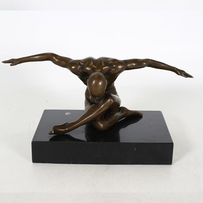 Lot 40 - A contemporary bronze figure of a man,...